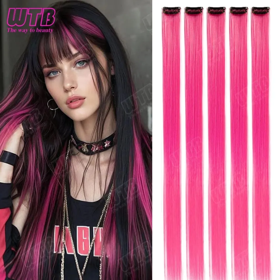 10 PCS Colored Synthetic Hair Extension Wigs for Women BB Clip Style Straight Hair Extension Wigs Suitable for Holiday Events — image 18