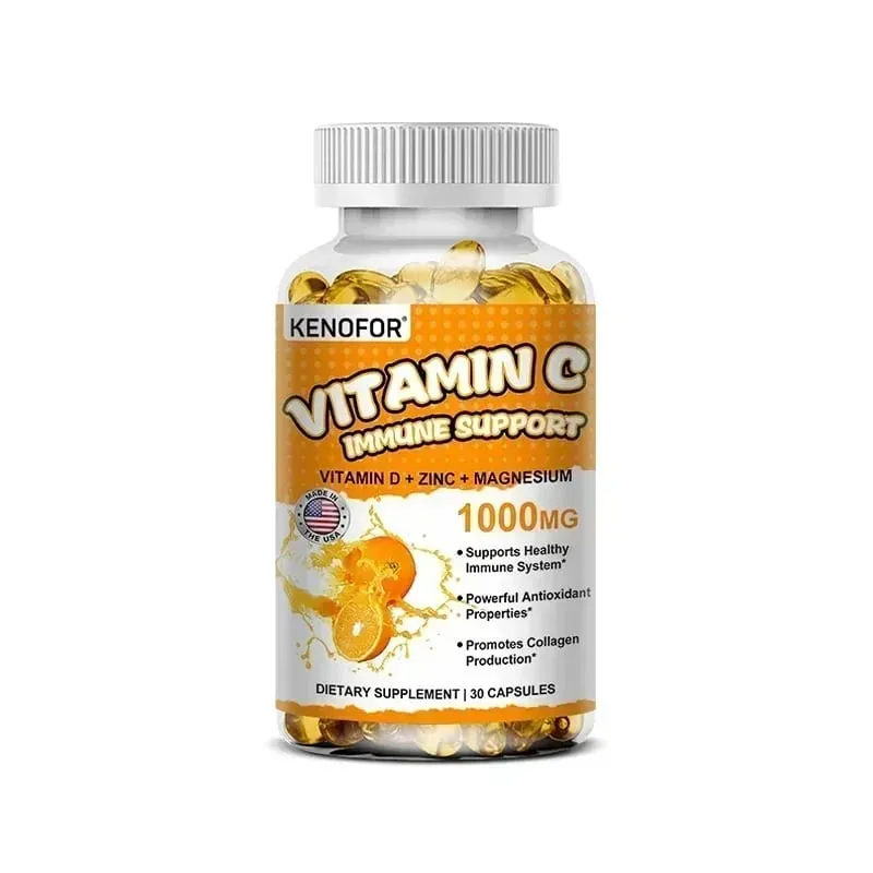 Vitamin C Capsules Antioxidant Support Immune System Cellular Energy Production Skin Brightening & Collagen Synthesis