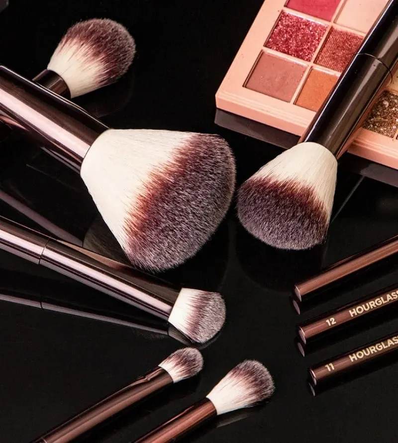Clessidra Set completo di pennelli per trucco di lusso da 23 pezzi, morbidi capelli sintetici, manico in metallo, set completo di pennelli cosmetici, custodia gratuita