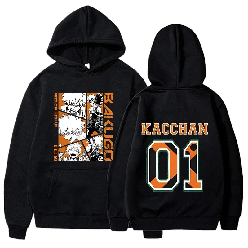 Anime Bakugou Katsuki printed hoodies for men and women, fashionable pullovers for autumn and winter, and women's sweatshirts — image 1