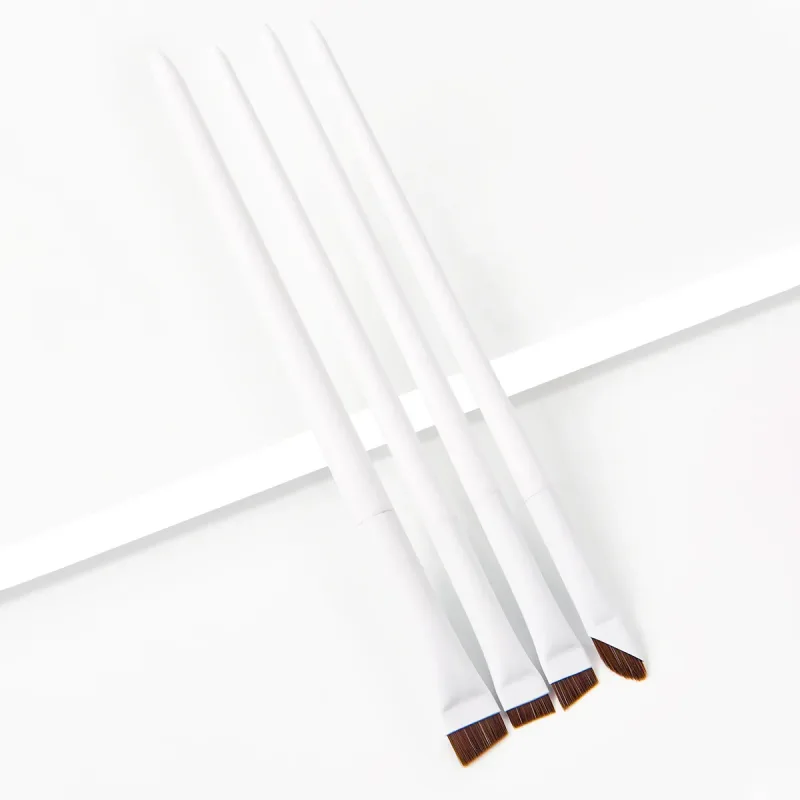 4Pcs Sickle Blade Eyeliner Brush Ultra Thin Flat Fine Eye Liner Makeup Brushes Flat Eyeliner Brush Eyebrow Make Up Brush