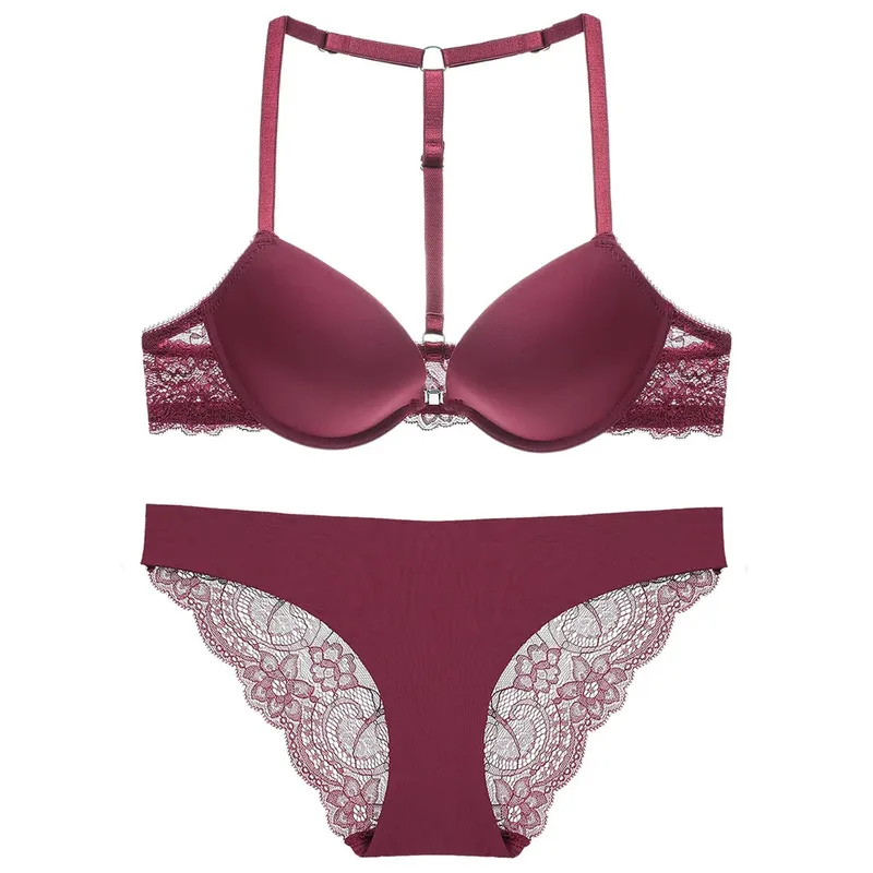 Women's Comfortable Push-Up Bra Set with Front Buckle And Shoulder Strap Sexy Lingerie for Women — image 10
