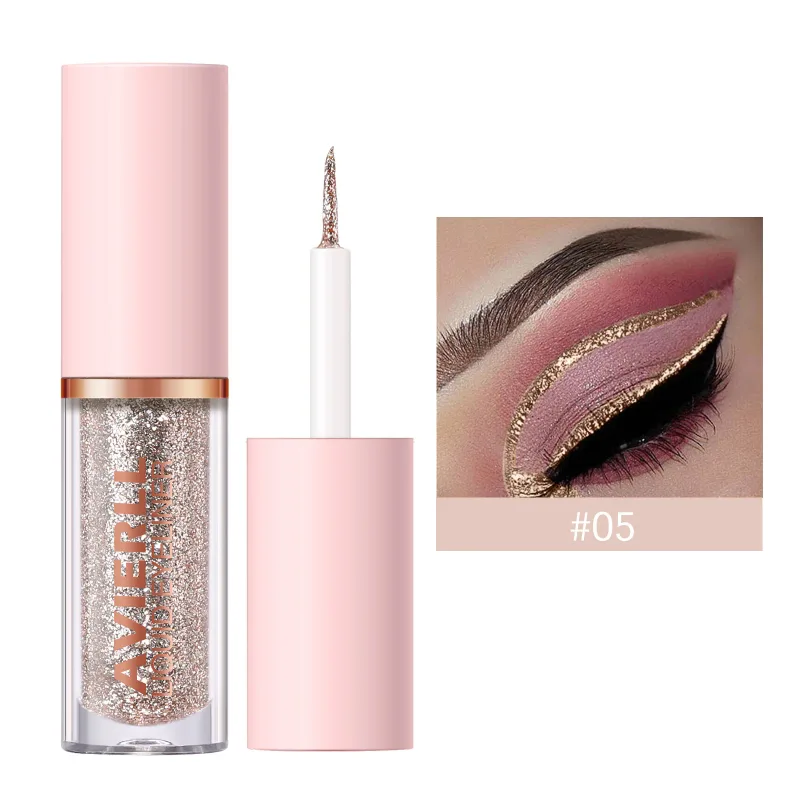 Waterproof Glitter Eyeliner Pen Eye Shadow Stick Long-Lasting Quickly Dry Diamond Shiny 10 Colors Liquid Eyeliner Big Eye Makeup