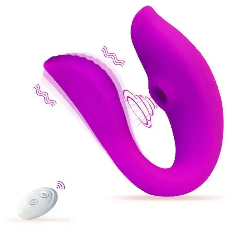 Powerful Sucking Wireless Remote Vibrator Wearable U Shaped Dildo Massager Dual Clit Stimulation Couple Adult Sex Toys for Women — image 1