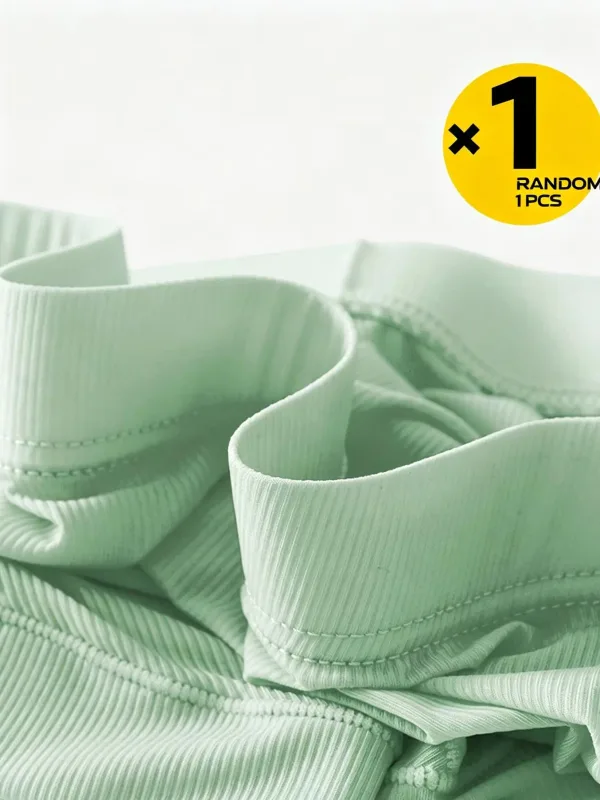 1 Pcs Randomly Men Briefs Ice Silk Underwear Low Waist U Convex Pouch, Soft Ribbed Breathable Elastic Waistband Quick Dry Male — image 5