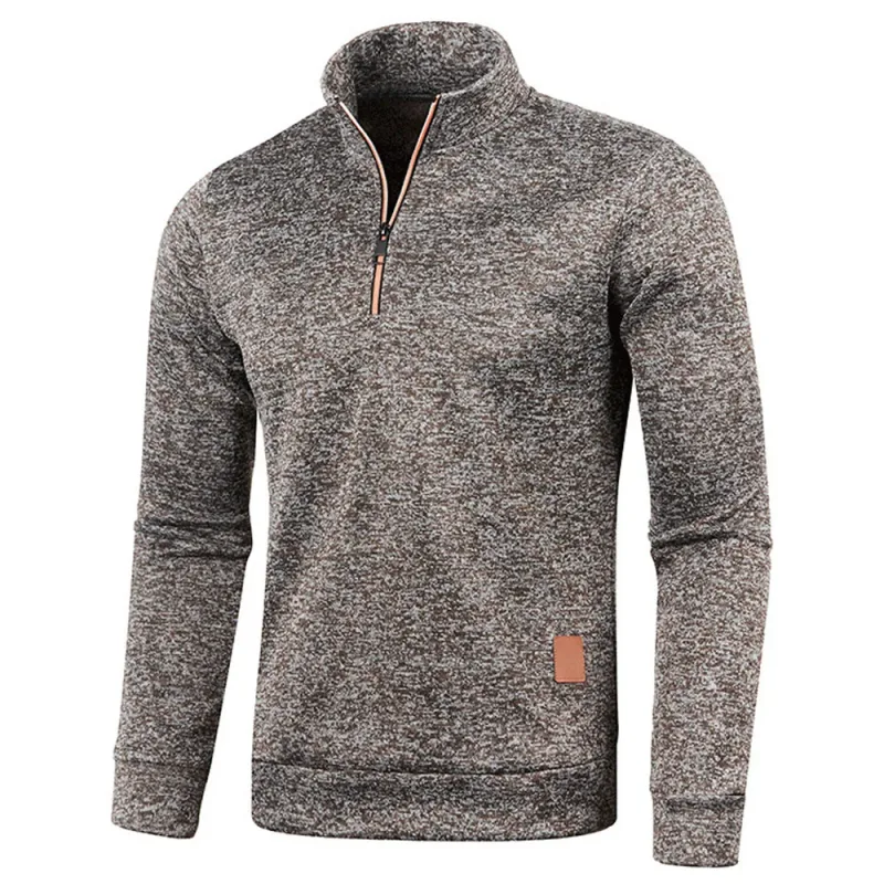 Men's Knitted Sweatshirts Casual Thicker Half Zip Pullovers For Male Hoody Man Solid Color Turtleneck Sweater Coats BSD-ZW118 — image 2