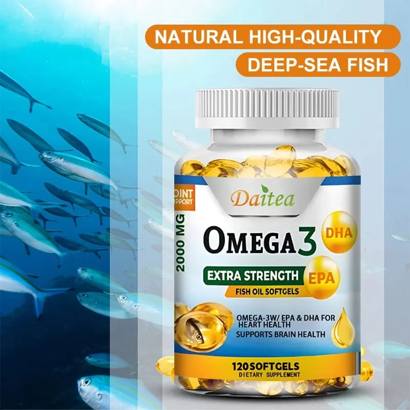 Daitea Omega 3 visolie – EPA & DHA 2000 mg – 60/120 capsules – algehele gezondheid en immuunondersteuning Niet-GMO glutenvrij — image 3