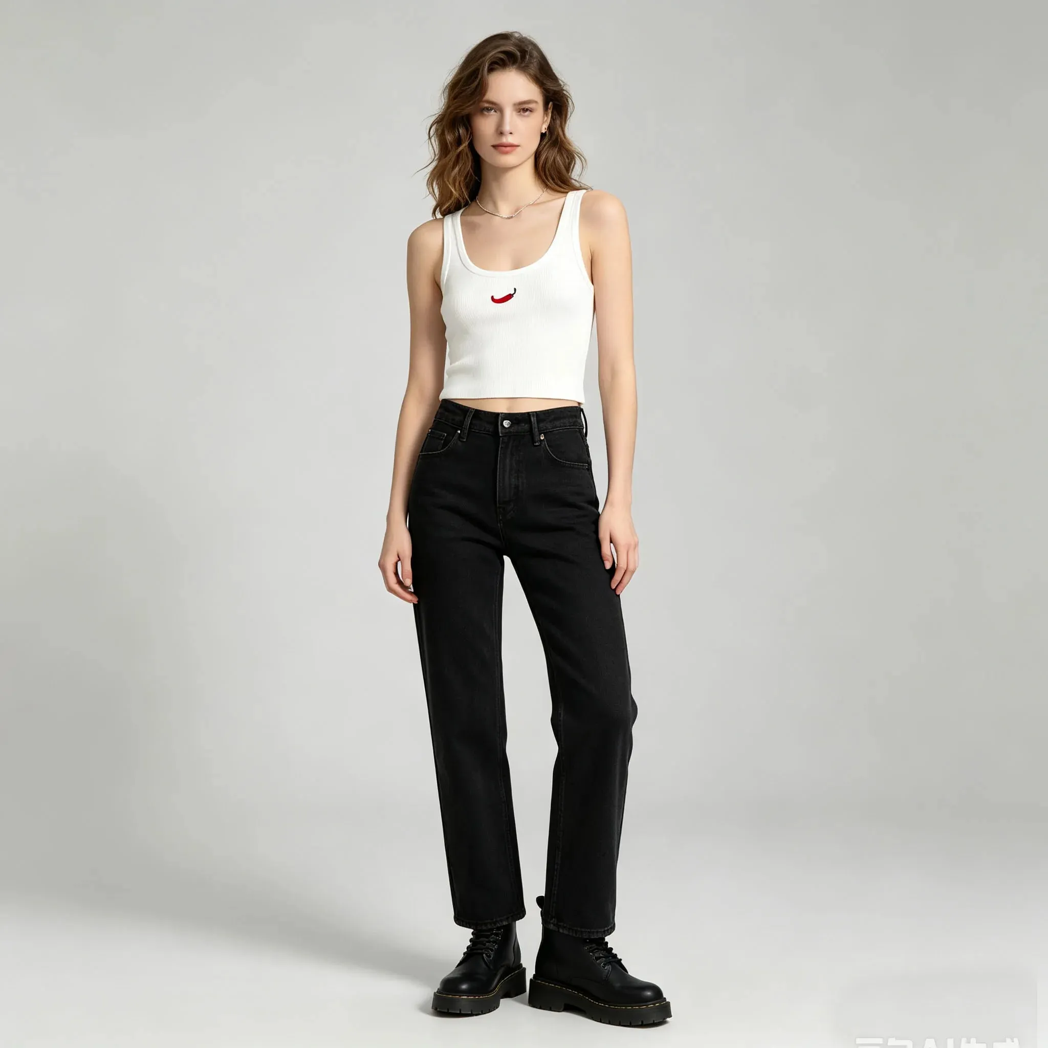 Women's Sleeveless Tank Top - Chili Embroidery Round Neck Ribbed Vest 2026 Summer Sweet Casual — image 7