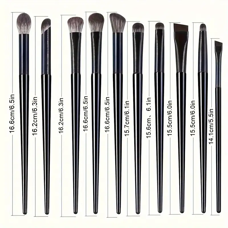 10Pcs Soft Professional Eye Makeup Brush Set Blending Smudge Aegyo Sal Eyeliner Detail Small Precision Shadow Brushes