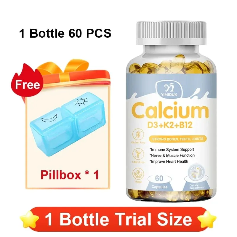 Premium Calcium D3 K2 B12 Capsules Supports Bones & Teeth Calcium Absorption Nerve Health Muscle Function & Vitality — image 8