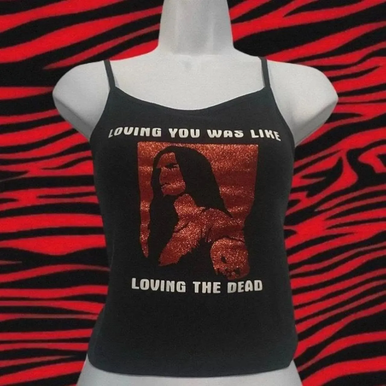 System Of A Down Hand Print Women Crop Cami Top Y2K Rock Band Slim Fit Spaghetti Strap Sleeveless Vintage Grunge Tank Top — image 9