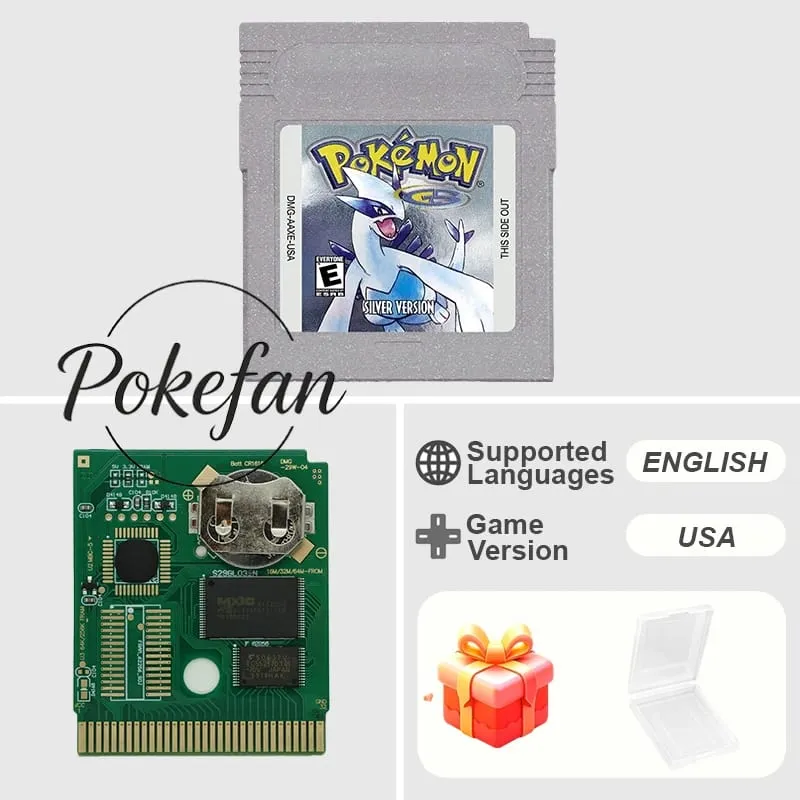 Pokemon Series Blue/Crystal/Gold/Green/Red/Silver/Yellow GBC Game in Box with Manuals for Video Game Cartridge USA Version — image 31