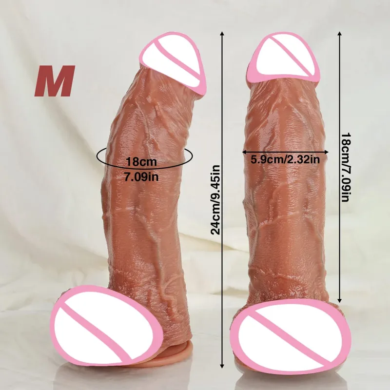 Oversize Realistic Dildo Vagina Anal Masturabtion Soft Silicone Penetration Penis G-Point Stimulator Dick Sex Toys for Women Men — image 8