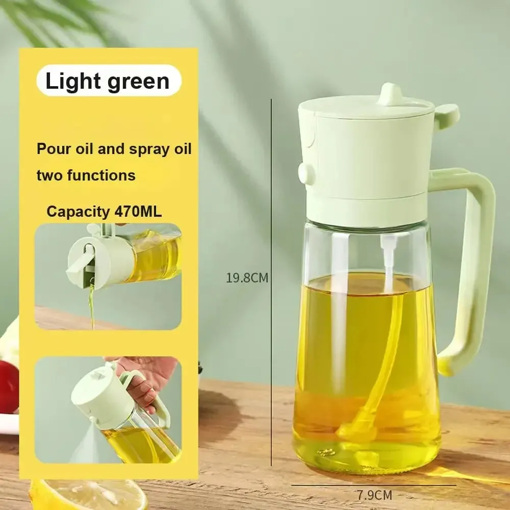 500ML 2-in-1 Dual Use Plastic Olive Oil Sprayer Dispenser Spray Pour Bottle Vinegar Mister Air Fryer BBQ Salad Kitchen Tools — image 19