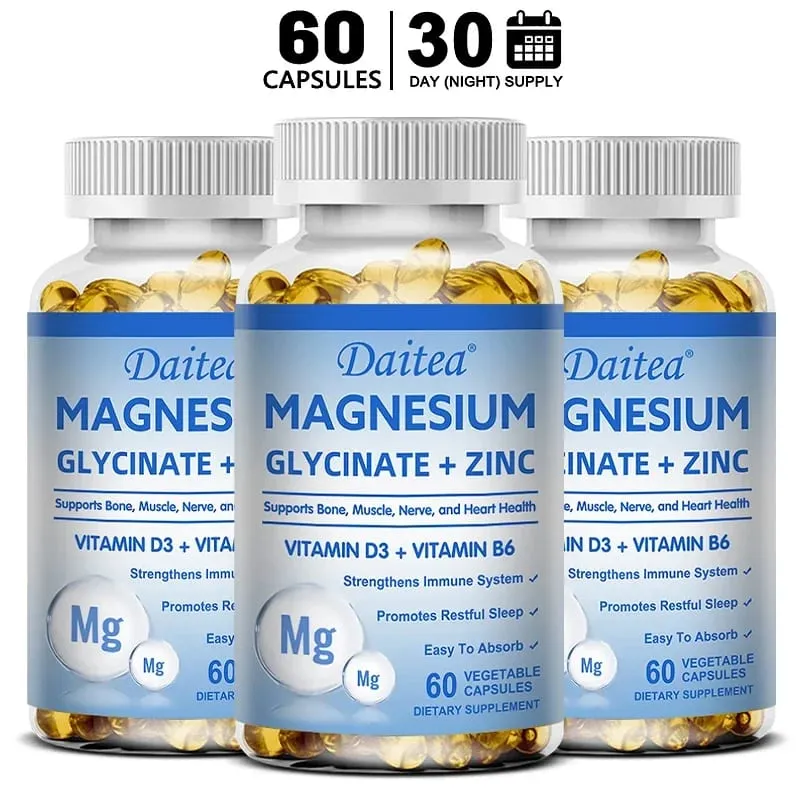 Daitea Magnesium Glycinate & Zink Kosttillskott - Bone Nerve Immune Support - Lämplig för män och kvinnor — image 8