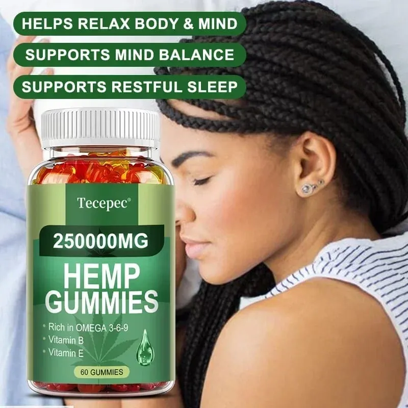 ประกอบด้วยโอเมก้า 3-6-9 วิตามิน B E Gummies - บรรเทาความเครียด การนอนหลับ อารมณ์ ผิว เล็บ โฟกัสร่วมสนับสนุนอาหารเสริมที่ไม่ใช่จีเอ็มโอ — image 3