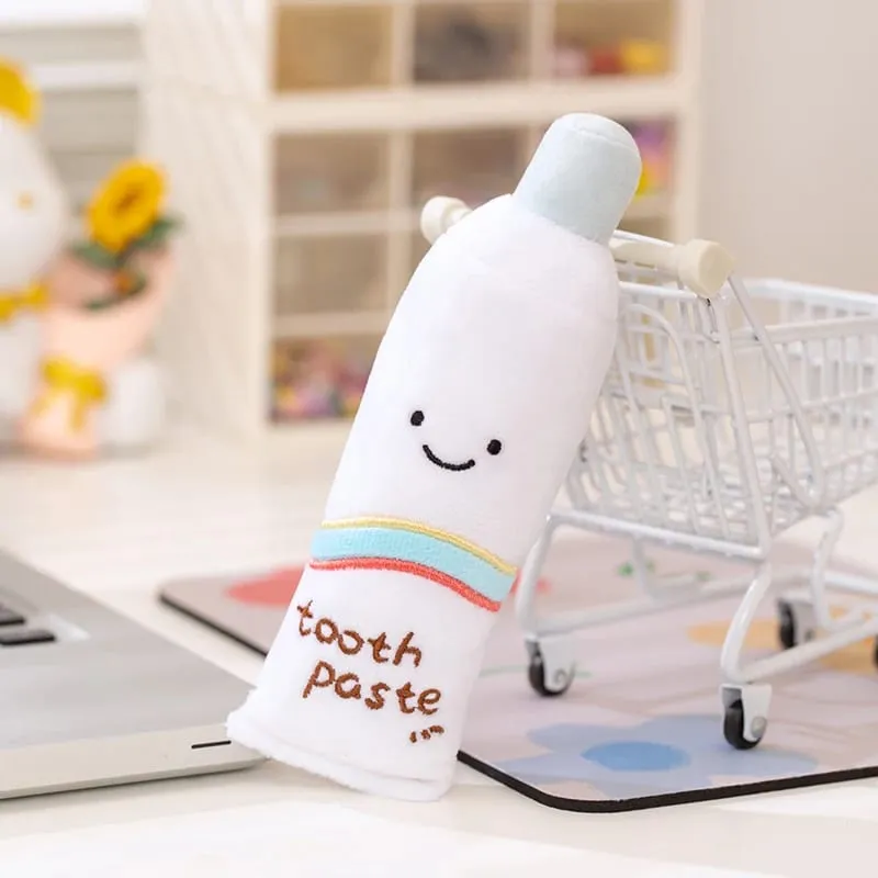Cute Oral Plush Humanoid Toy White Tooth Toothpaste Toothbrush Smiling Plushie Home Decor Prop Gift — image 10