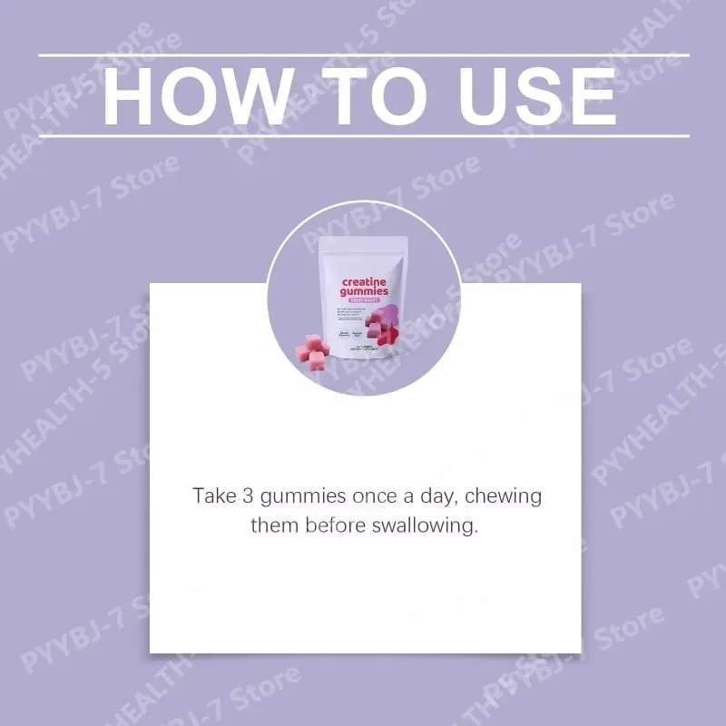 Berry Creatine Gummies Serving Monohydrate Chewable Supplement Easy Daily Intake Muscle Recovery Strength Support Muscle Growth — image 7