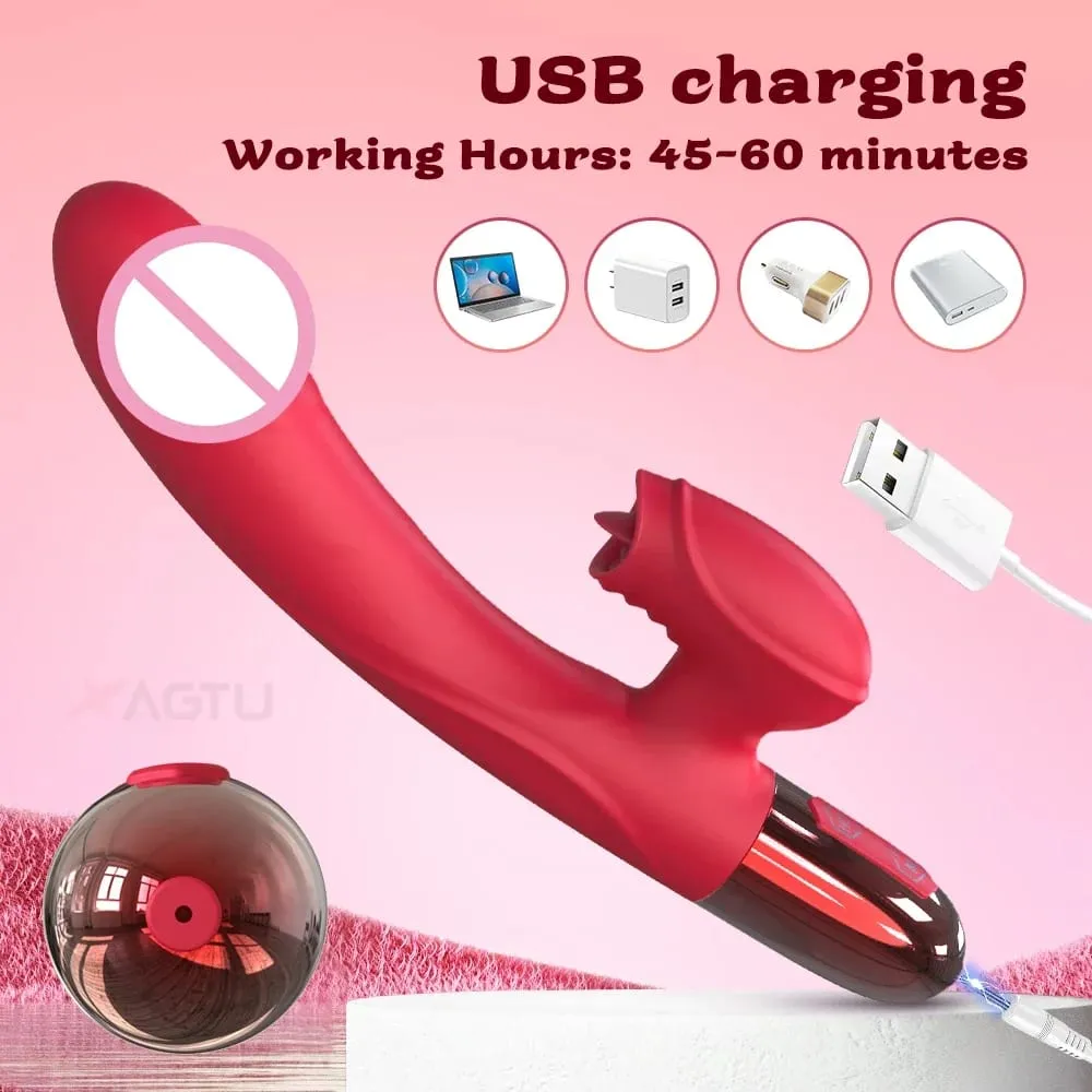 Sex Toy Vibrator for Women Clitoris Stimulator Female Masturbator G Spot Dildo with Tongue Licking Adults Goods 18+ — image 3