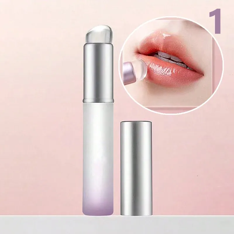 1pc Soft Silicone Lip Brush With Dust Proof Cover Round Head Lipstick Applicator Lips Makeup Tool Multi-use Brushes — image 1