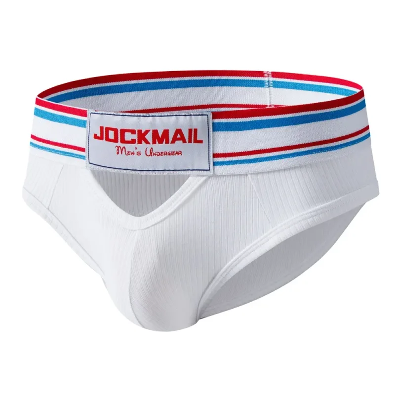 Jockmail Mens Underwear New Arrivalmen Briefs Plaid Pit Cotton Sexyu Bag Front and Rear Openings Cut Outlow Waist Breathable — image 23