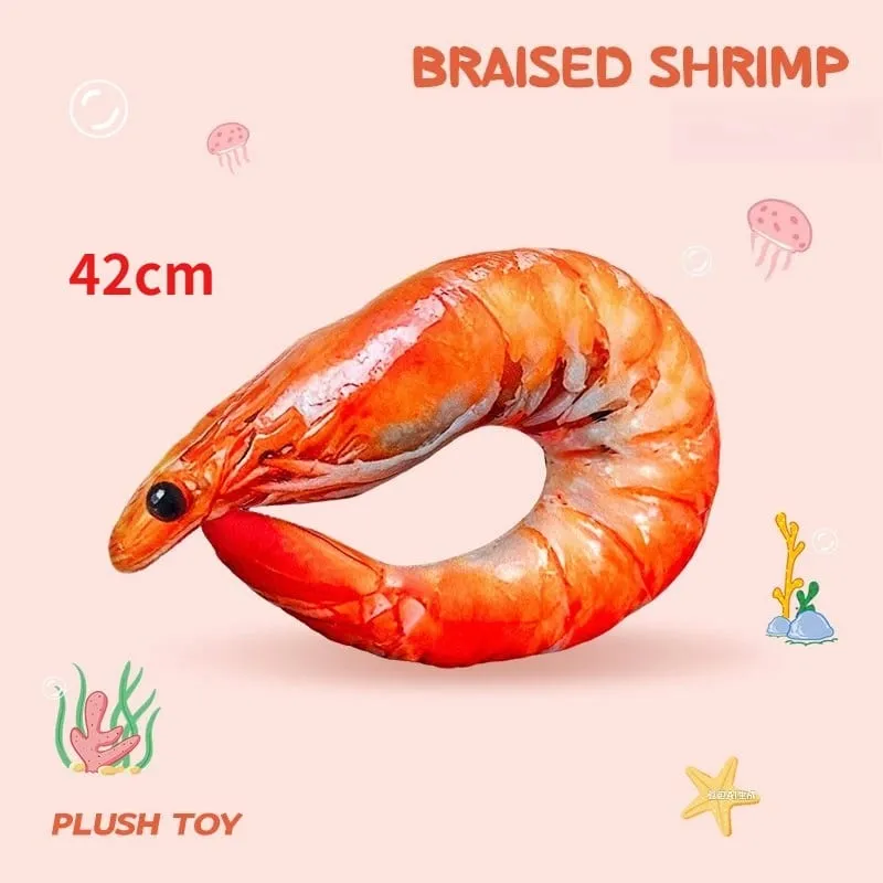 Real‑Printed Braised Prawn Plush Pillow Soft Stuffed Shrimp Cushion Funny Novelty Toy Home Decor Holiday Gift — image 11