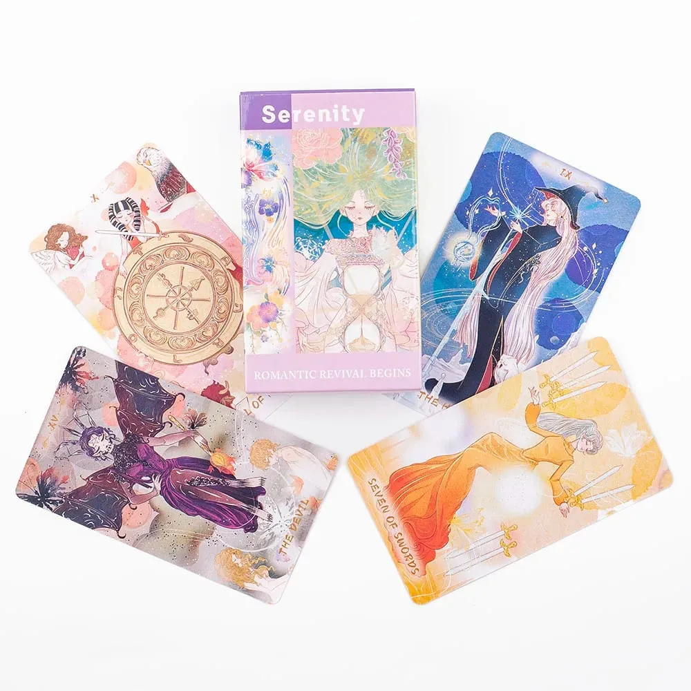 Serenity ROMANTIC REVIVAL BEGINS 80Pcs Fate Divination Tarot Cards FortuneTelling Card Games Party Board Game 10.3*6CM — image 4