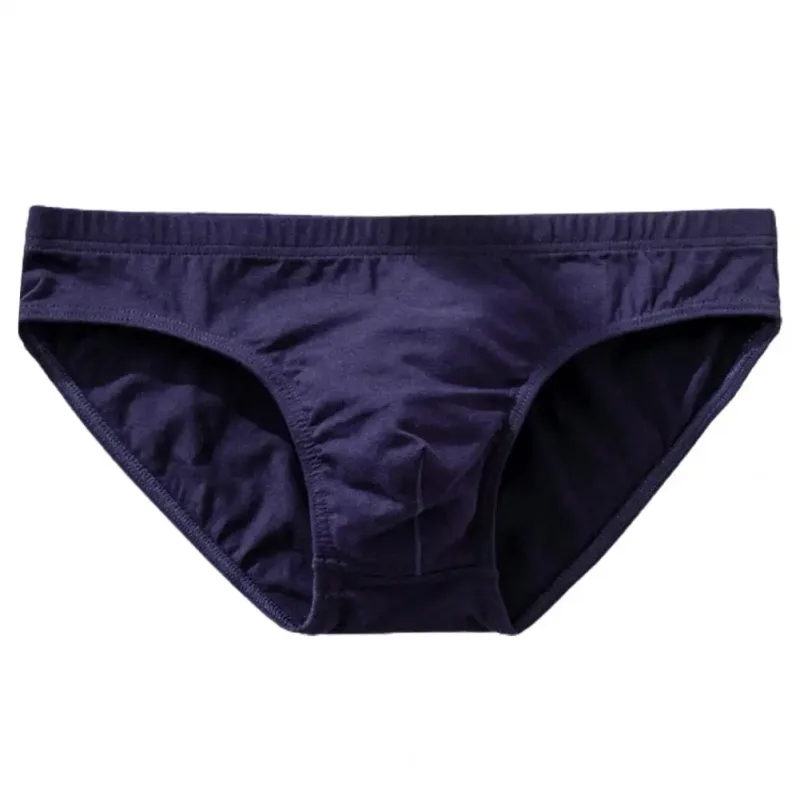 Cotton Briefs Adult Man Briefs Stretchy Breathable Solid Color Male Underwear Low Waist Cotton Underpants Plus Size Men Cotto