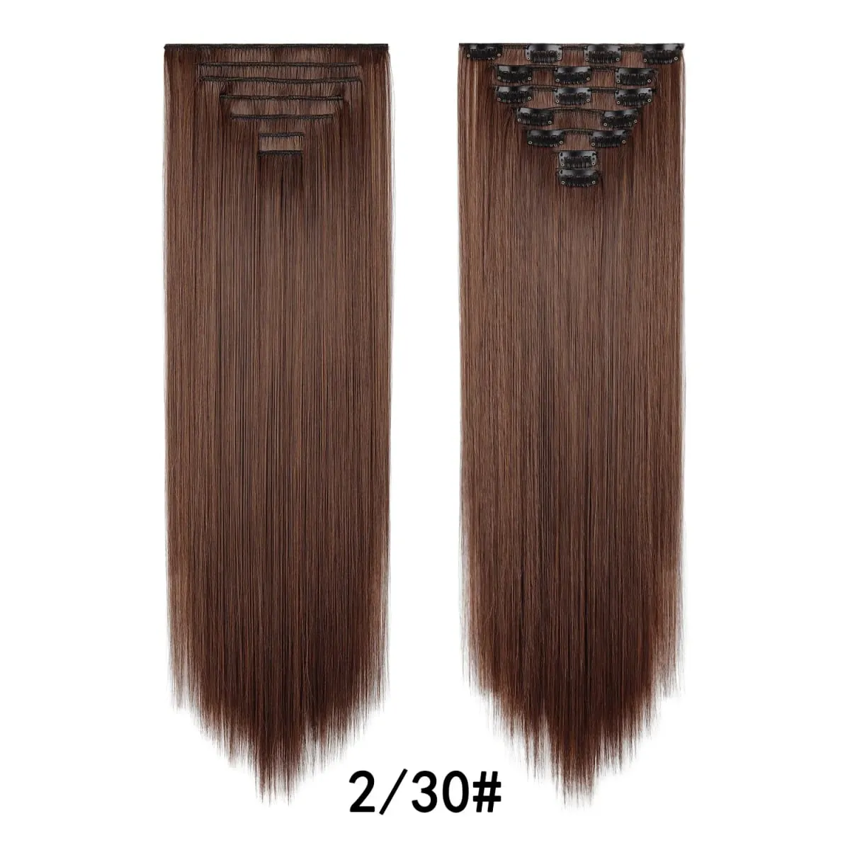 24 Inch Clip-in Hair Extensions 7 Pcs Long Straight Synthetic Hair Extensions Invisible Clip-ins Hairpieces for Women Daily — image 10