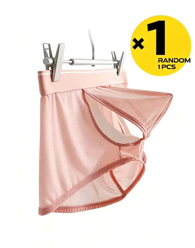 Men Ice Silk Boxer Underwear, Thin Mesh Breathable Quick Dry Underpants, Elastic Waist Comfort Summer Underwear, Random 1 Pcs — image 5