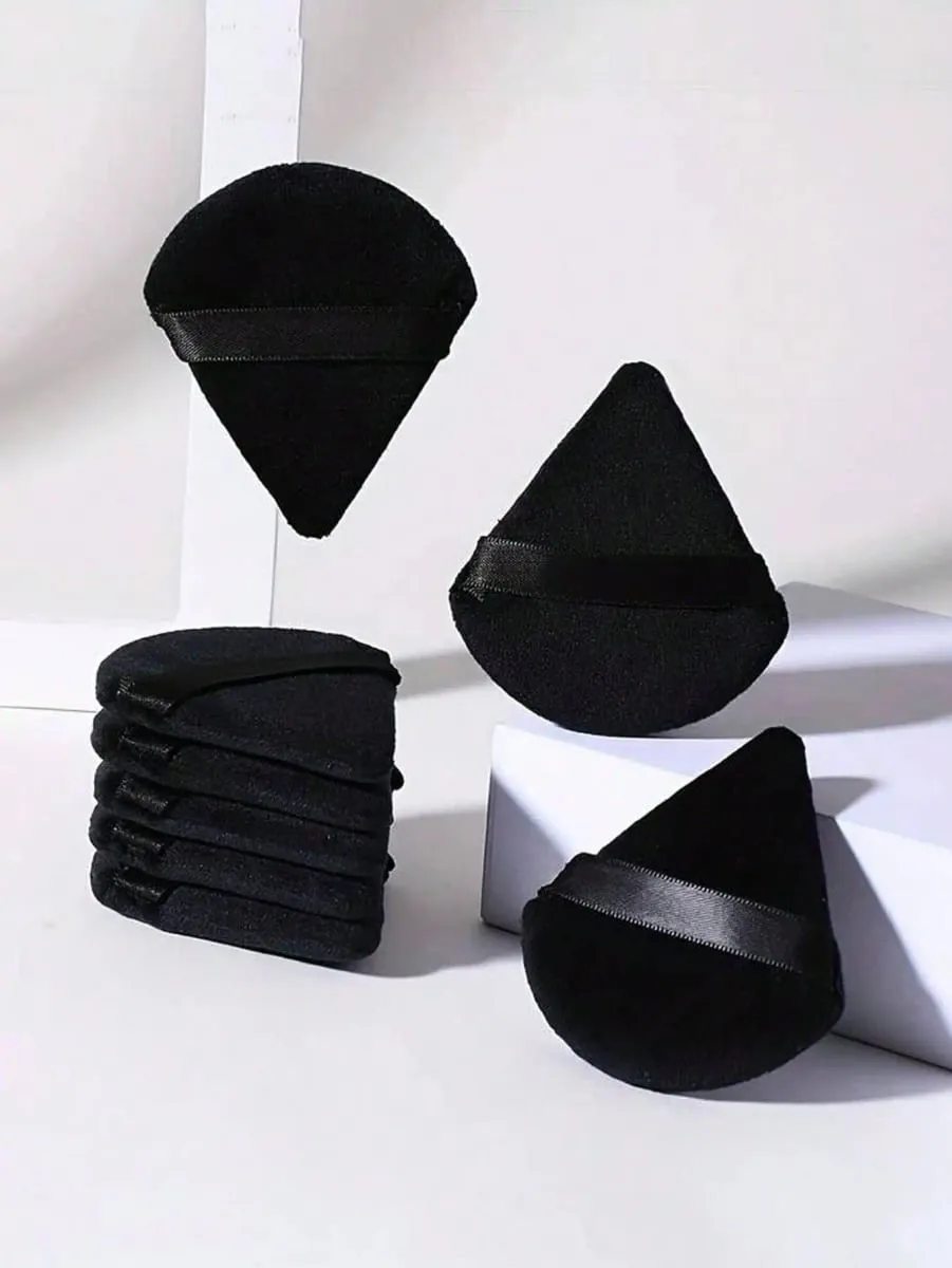 50/40/30/20/10/5 Triangular Velvet Puffs Reusable Puffs Face and Eye Makeup Puffs Foundation Make-up Powder Makeup Tools — image 2