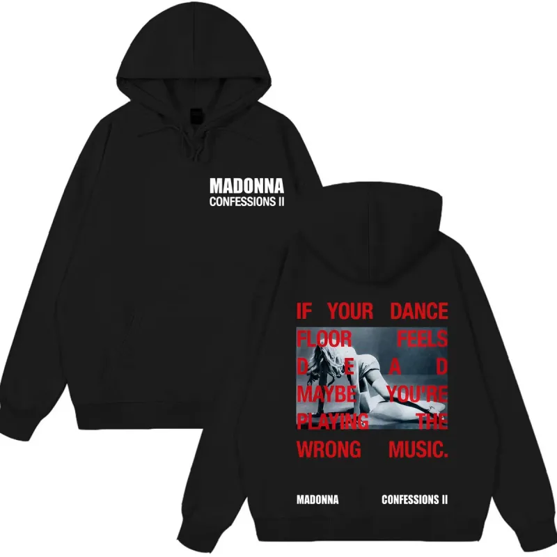 Madonna CONFESSIONS II Album Tour 2026 Print Hoodie Men Women Vintage Sweatshirts Loose Casual Oversized Long Sleeves Pullover — image 1