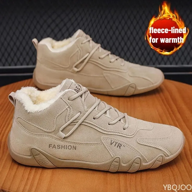 Large Size Autumn Winter Fashion Item with Plush and Thickened Warm Cotton Shoes for Outdoor Comfort Trendy Men's Cotton Shoes — image 3