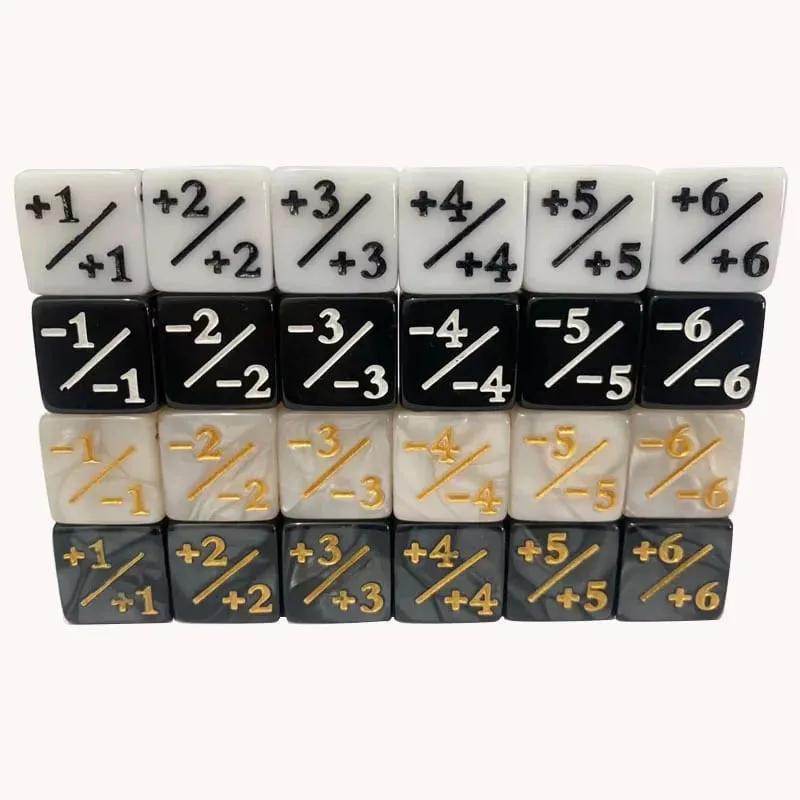 10Pcs 16mm 6 Side Dice Counters +1/-1 Dice Kids Toy Counting Dices For Magic The Gathering Token Loyalty Card Game Accessories — image 4