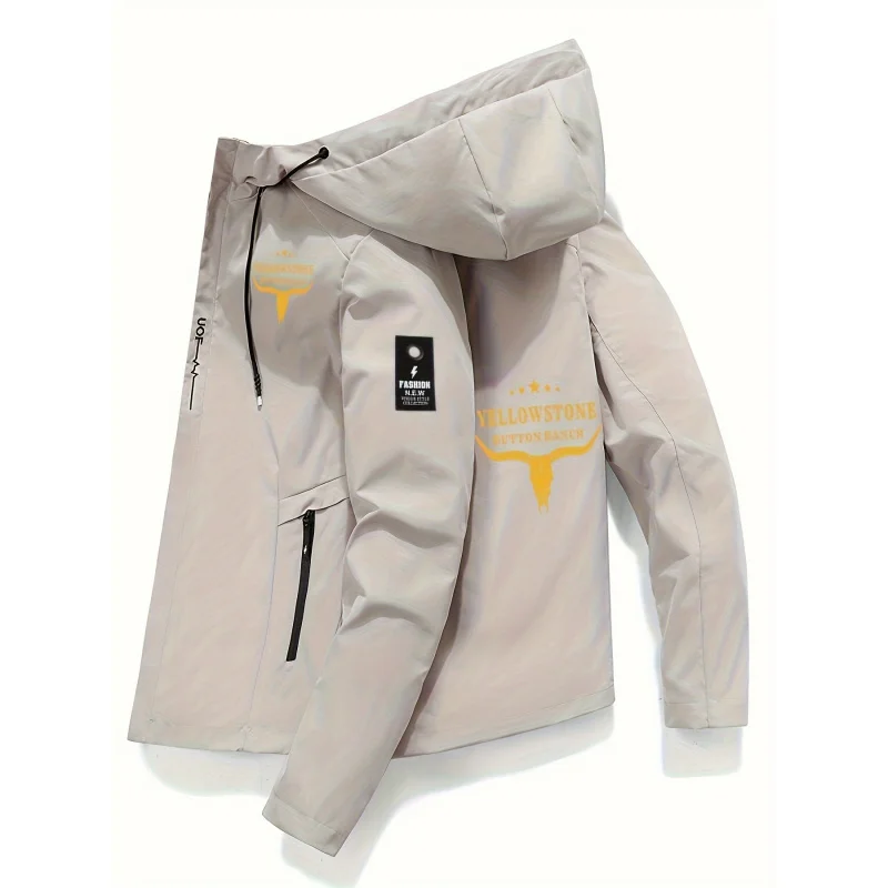 1 Men's Casual Printed Jacket from Dutton Ranch in Yellowstone National Park, with Pockets and Hooded Design, Stylish Jacket — image 2
