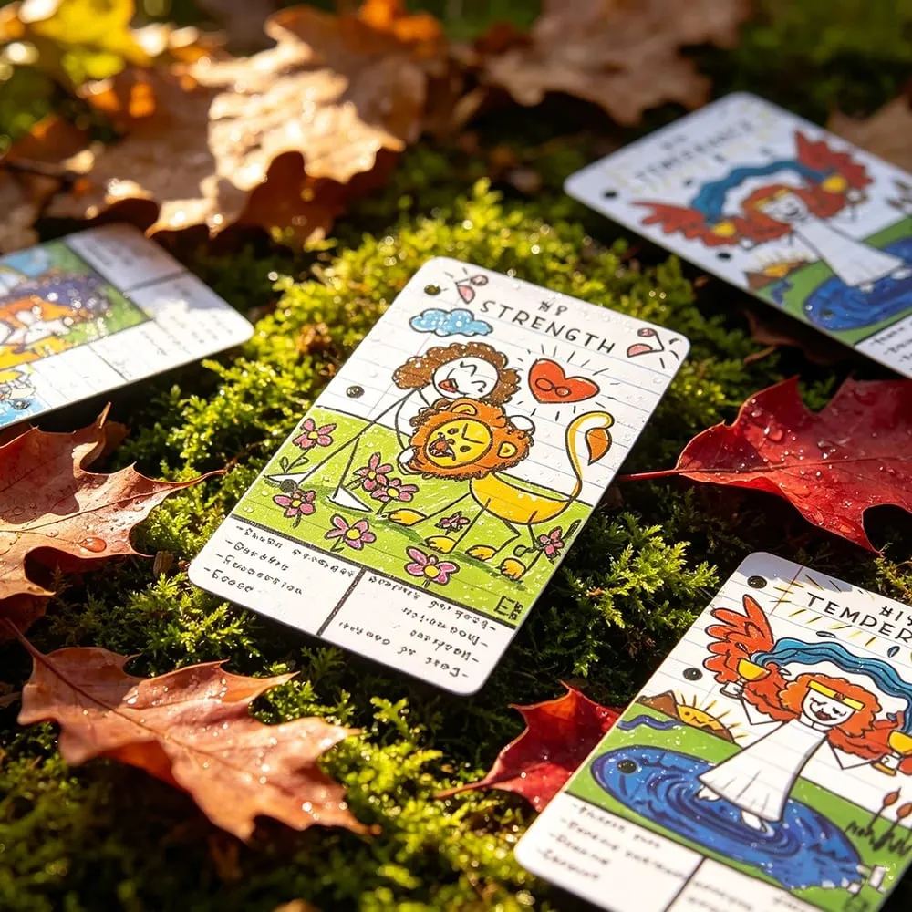 Doodle Tarot Cards 78 English Version Divination Borad Games Cards Game Cute Hand-Drawn for Beginners & Spiritual Reading — image 5