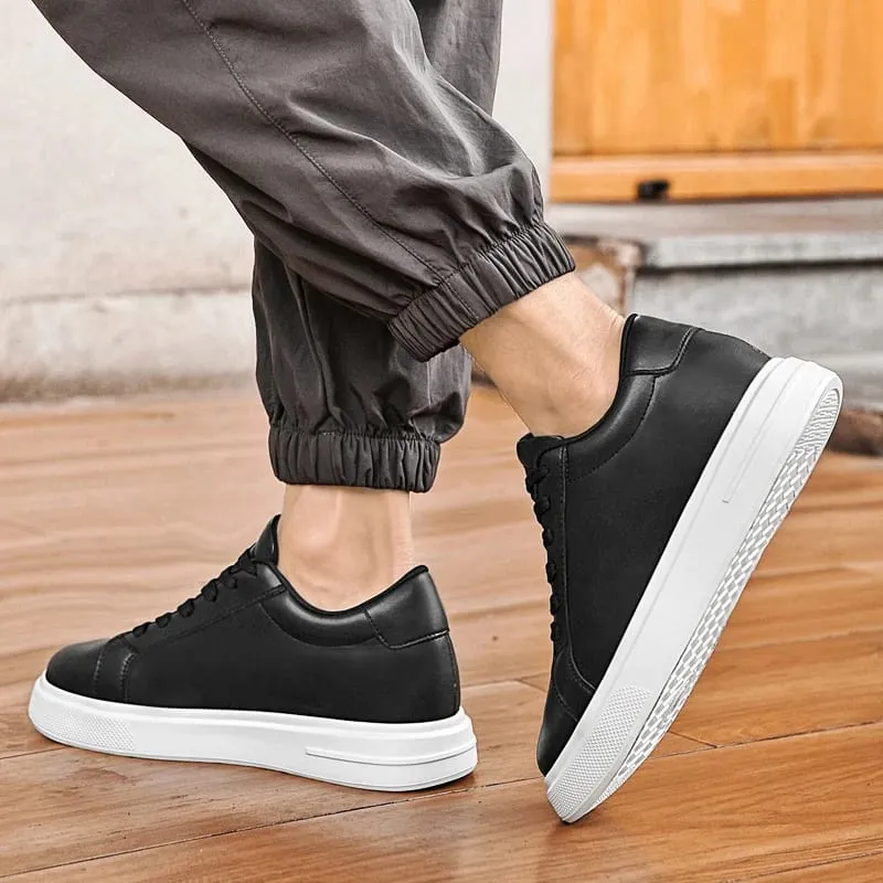 New Men's Sneakers Elevator Shoes Heightening Height Increase Insole 6-10CM High Heels Shoes Leather Sport Shoes Men Shoes — image 5