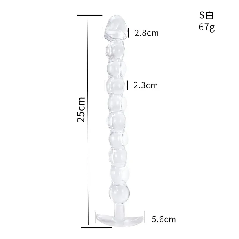 40cm Glass Dildo Artificial Penis Dick Crystal Anal Bead Butt Plug Prostate Massage Masturbate Sex Toy For Adult Women