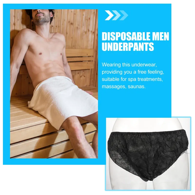10 Pcs Disposable Non Woven Underwear Lightweight Emergency Briefs For Massage Sauna Male Underpants One Time Use Comfortable
