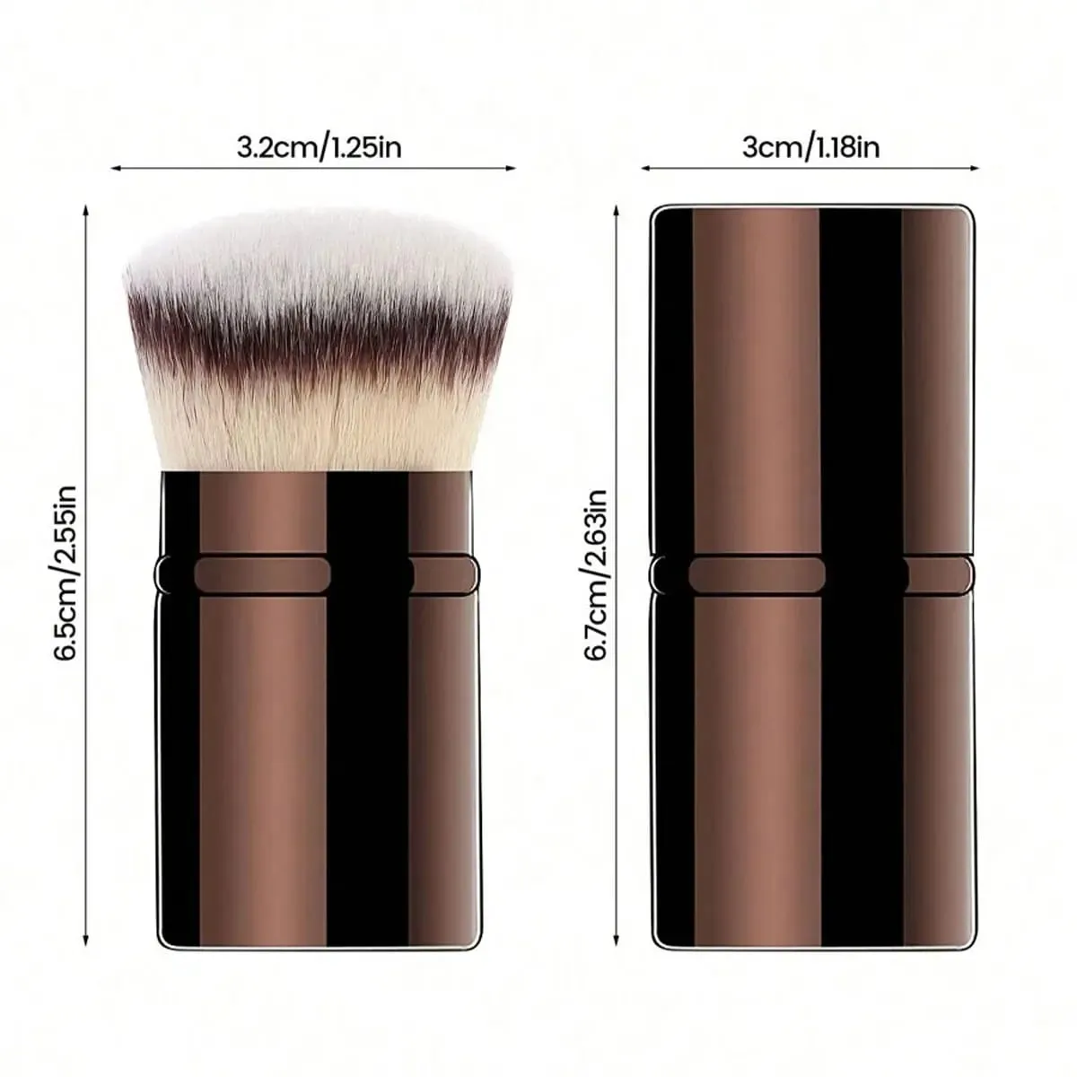 1pcs Retractable Blush Brush Kabuki Foundation Brush Soft Fluffy Powder Contour Makeup Brushes Portable Makeup Tools — image 2