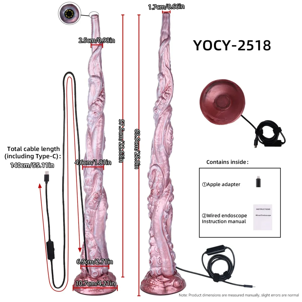 3MP HD Endoscope Camera Silicone Anal Plug With 8 LED Lights Real-Time Viewing Dildo IP68 Waterproof Sex Toys For Adult — image 2