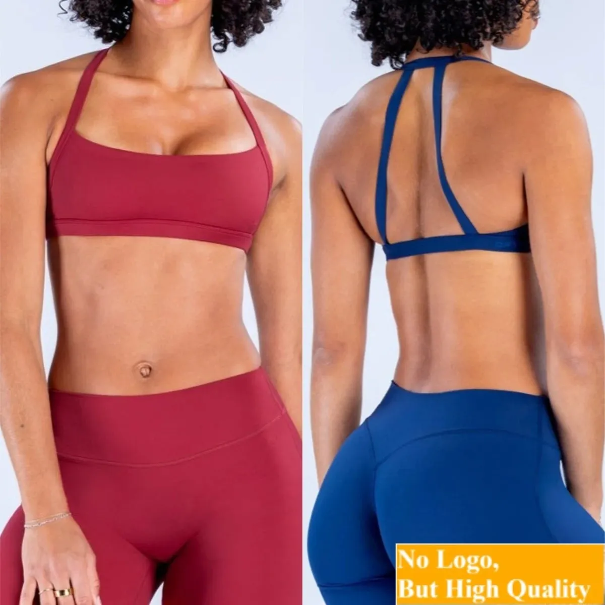 NO LOGO Double Shoulder Strap Sports Bra Fast-Drying Outdoor Running Fitness Top Backless Yoga Bra Women's — image 2