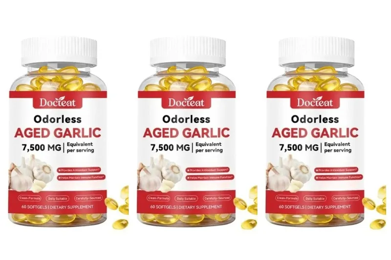 Odorless Aged Garlic Extract 7500mg 60 Softgels Ajo Envejecido Supplement Antioxidant & Immune Support Daily Garlic Softgels