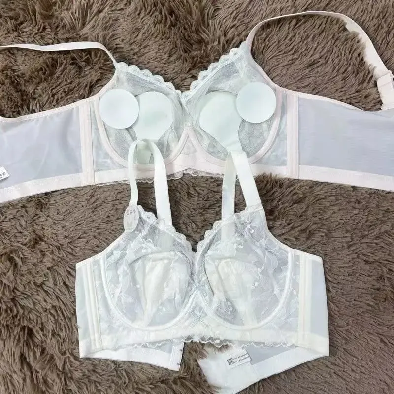 Women's Sexy Lace Support Bra Full Cup Lift Bralette Lingerie Anti-Sagging Ultra Thin Mesh - Slimming Underwear for Big Bust — image 6
