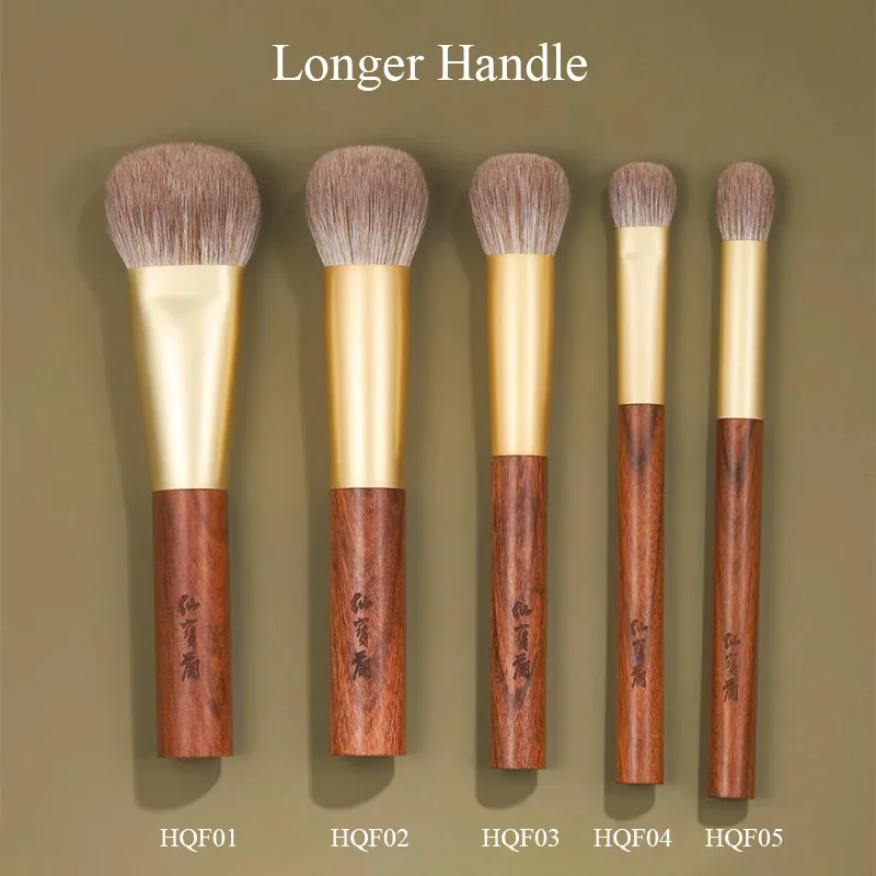 Weasel Goat Hair Foundation Liquid Blush Brush Professional Hand Crafted Makeup Brushes 1PC Short Rosewood Handle Make Up Brush