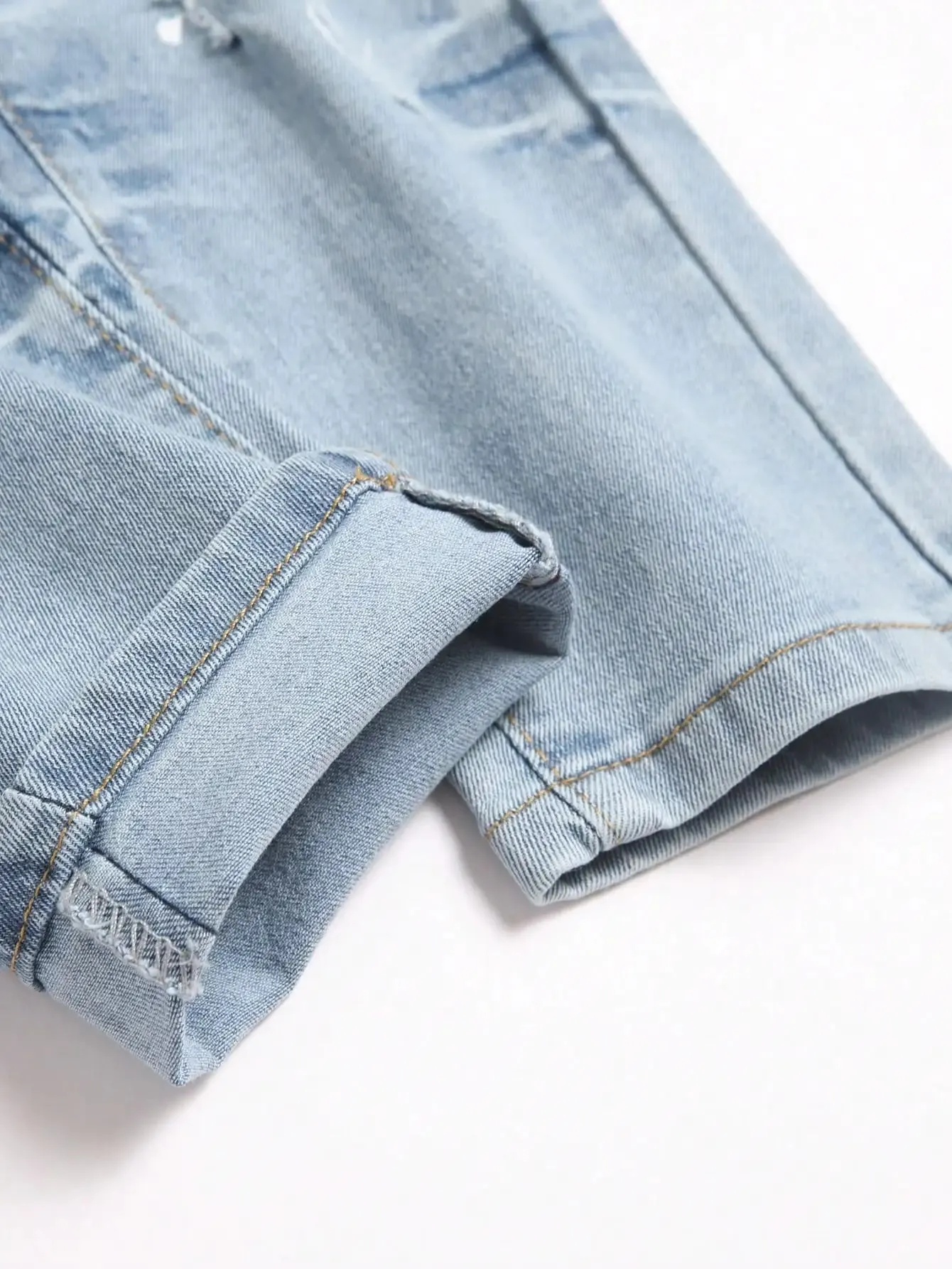 High Stretch Men Distressed Denim Jeans Ripped Hole Pink Biker Patches Paint Slim Fit Denim Trousers Casual Street Hip Hop Pants