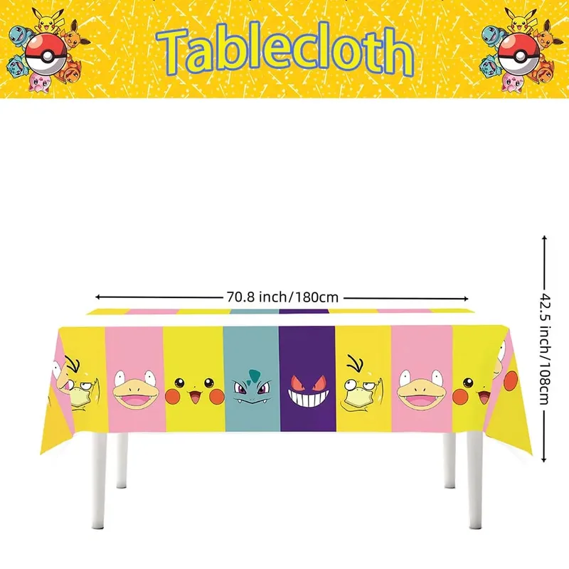 Nappe Pokemon jetable, décoration d'anniversaire, couverture de table Pikachu, cadeaux d'anniversaire pour enfants, fournitures de réception-cadeau pour bébé, 1/10 pièces — image 9