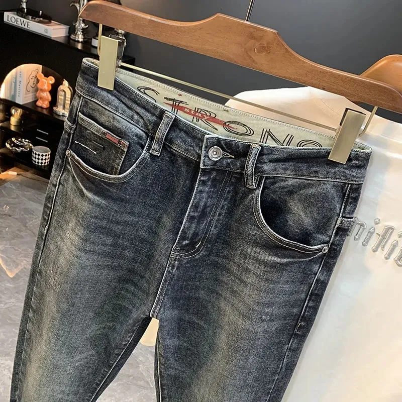 2025 New Micro Haren Conical Jeans for Men's Autumn Trendy Versatile Casual Elastic Loose Small Legged Pants — image 2