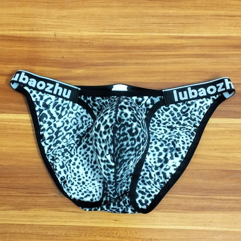 Men's Briefs Sexy Leopard Printed Underwear Thin Breathable Low Waist Ultra-Thin U Convex Pouch Lingerie Underpants Calzoncillos — image 6