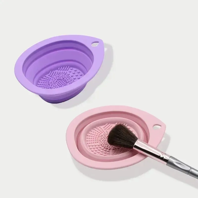 Silicone Scrubber Cleaning Bowl Folding Makeup Brush Washer for Eyeshadow Brushes Powder Puff Multifunctional Beauty Care Tools